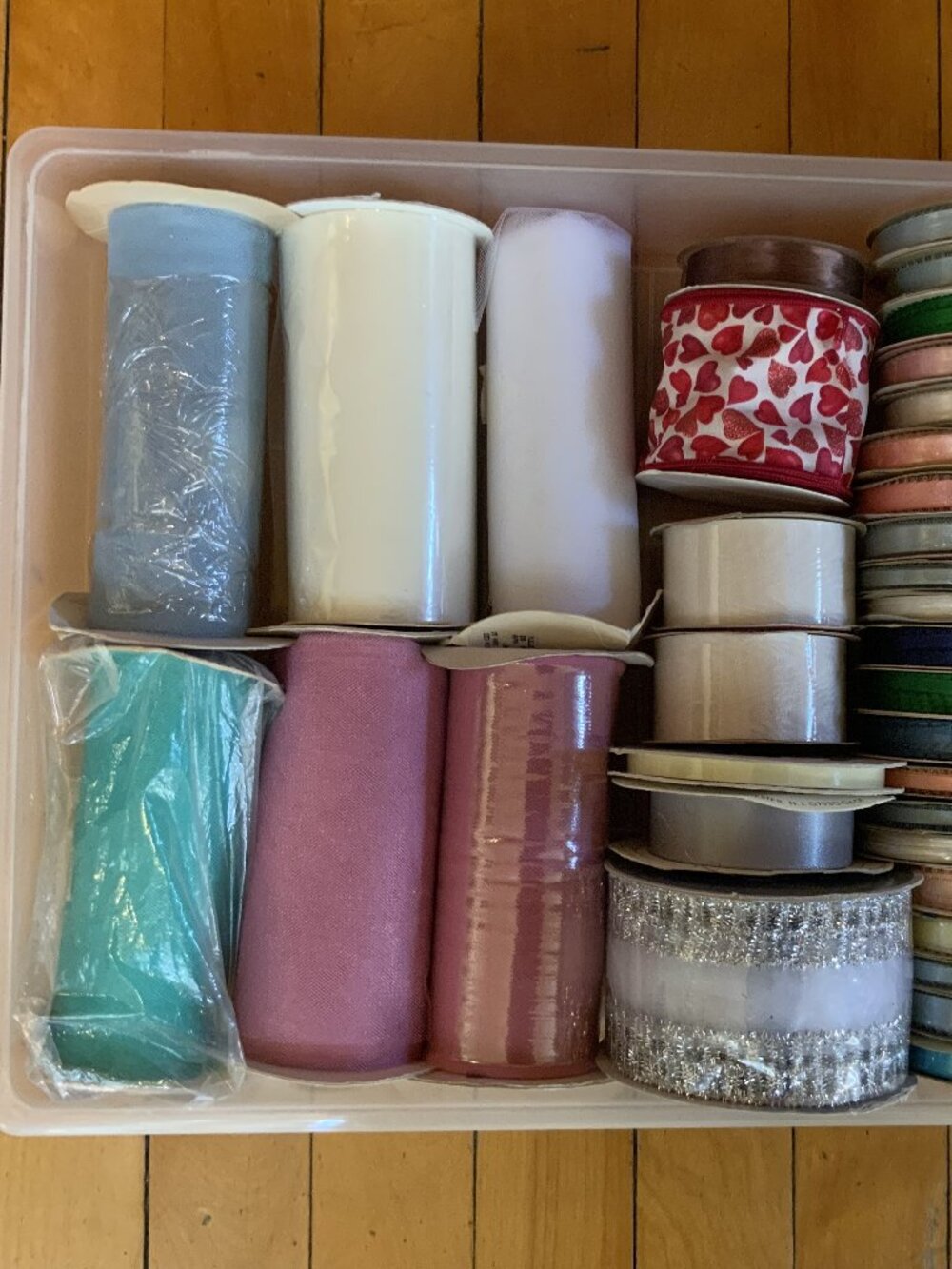 Assortment Of VINTAGE Craft Ribbons/Tulle Rolls.